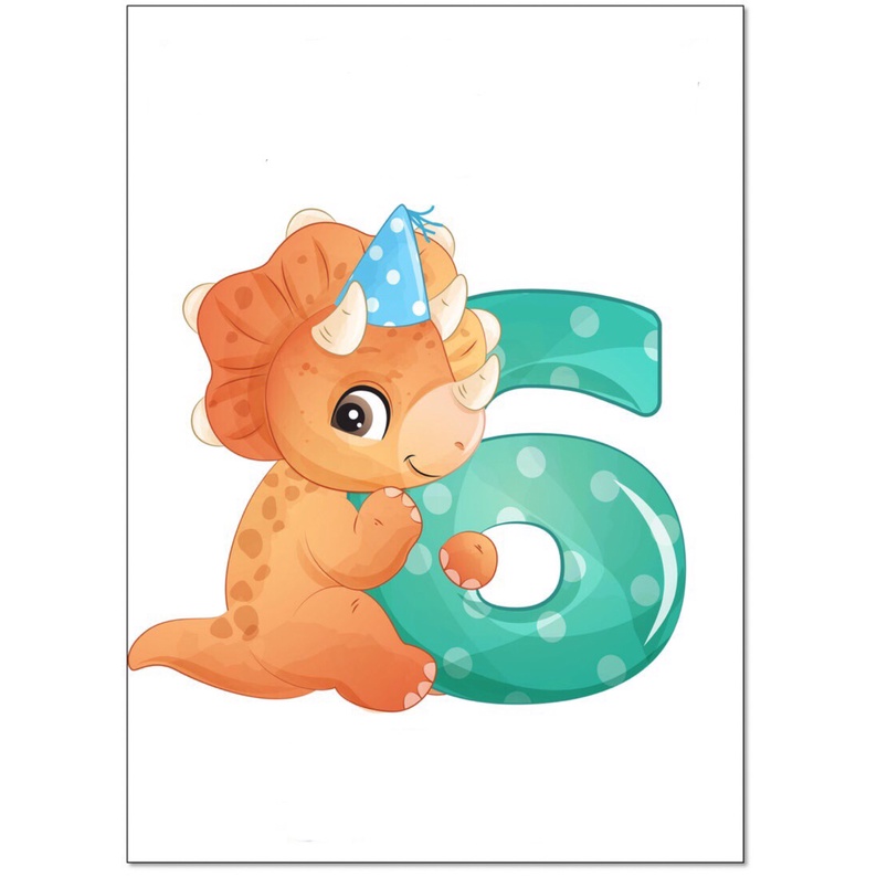 Trang Trí Bánh Sinh Nhật, Bánh Kem  - 10 thẻ giấy số con vật mới nhất trang trí bánh ( 1 túi 10 thẻ )