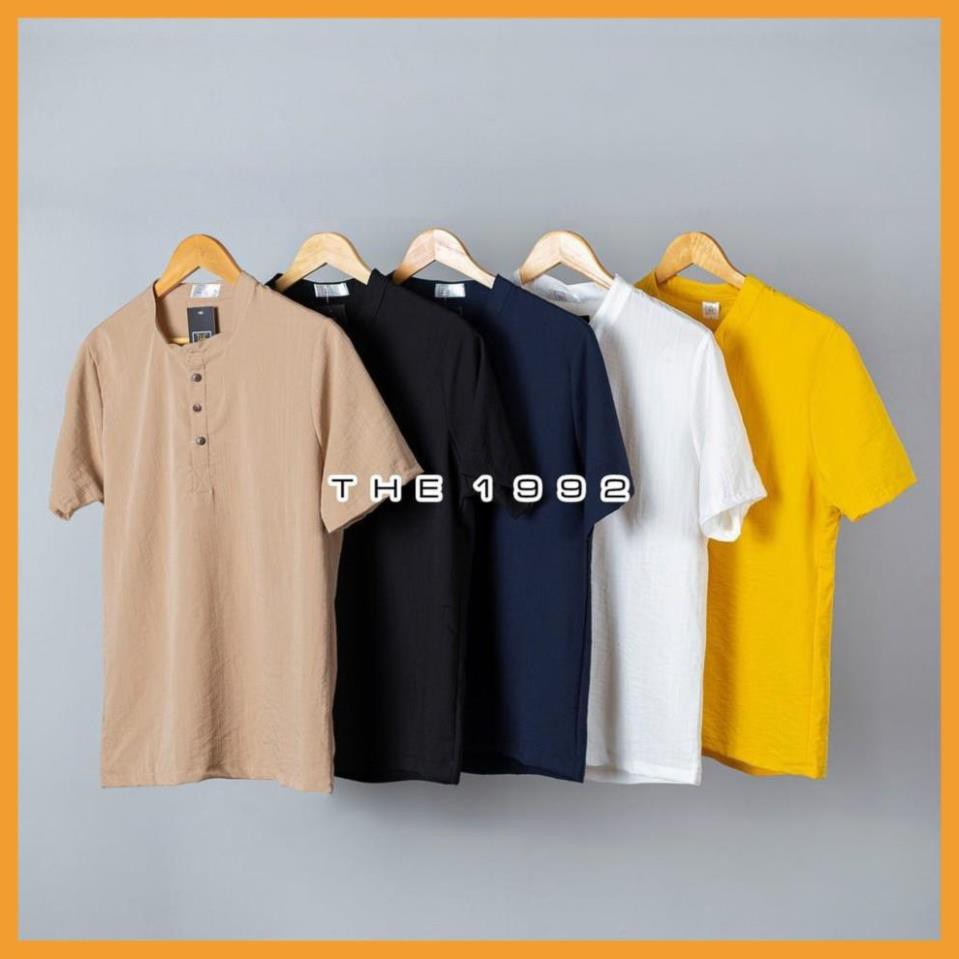 HÀNG HOT] Áo thun nam, Áo đũi nam cổ tàu cộc tay chất liệu cực mát | BigBuy360 - bigbuy360.vn