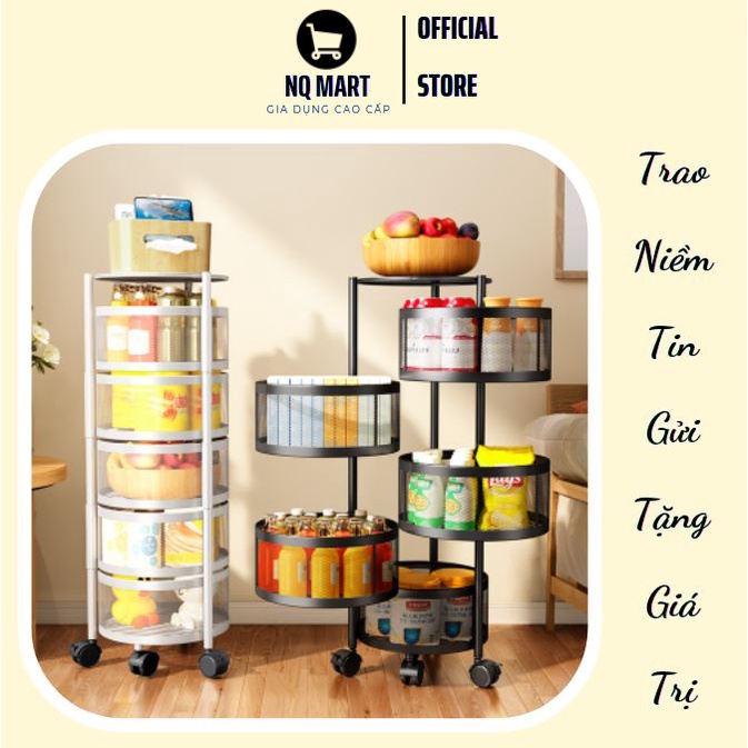 ✨HÀNG CÓ SẴN✨Kệ đa năng để đồ nhà bếp, kệ để rau củ quả đa năng, không cần lắp ráp, có bánh xe xoay 360 độ