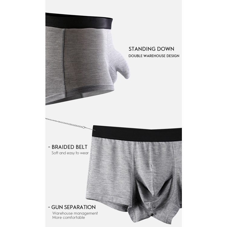 Quần Lót Nam Vuông Bằng Cotton Co Giãn Thoáng Khí Màu Sắc Quyến Rũ 119
