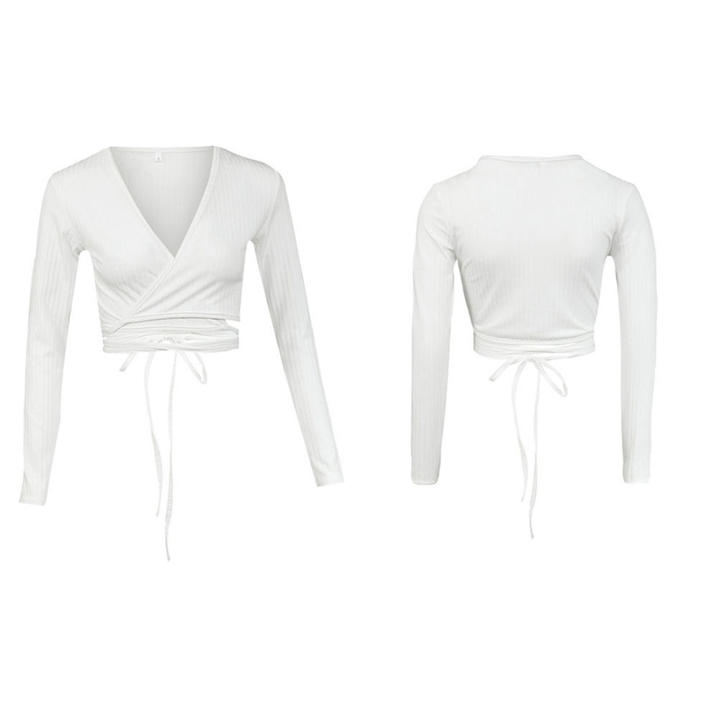 Áo Croptop Tay Dài Màu Trơn Dáng Ôm Chống Nắng Thời Trang Mùa Hè Cho Nữ