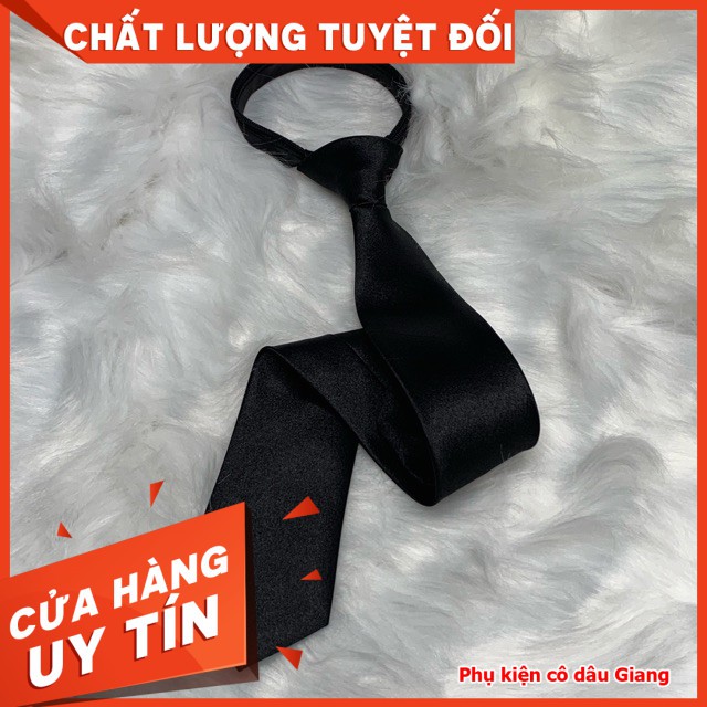 Cà vạt nam bản nhỏ Hàn quốc dây kéo thắt sẵn phi bóng mẫu mới