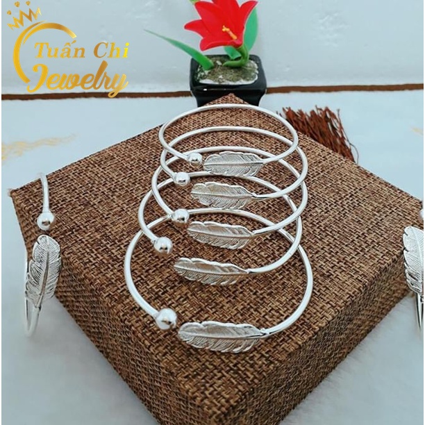 Vòng Tay Nữ ⚡BẠC ĐẸP⚡ Lắc Tay Bạc Nữ Hình Lông Vũ Nhẹ Nhàng, Nữ Tính