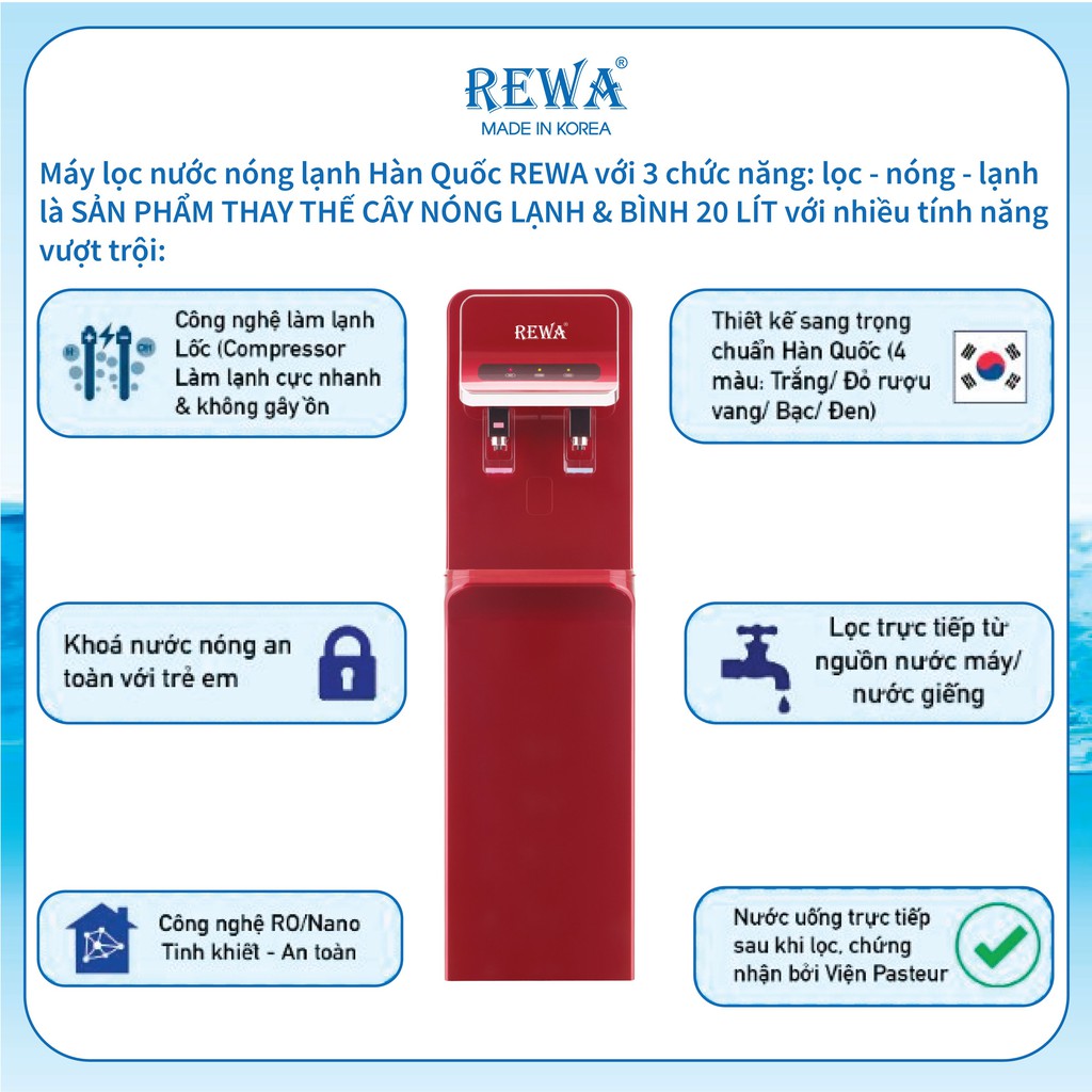 Máy Lọc Nước Nóng Lạnh Rewa RW-NA-800 | BigBuy360 - bigbuy360.vn