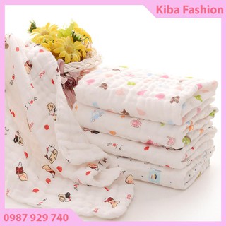 Khăn Sữa Sợi Tre 6 Lớp HBQ Kids, COTTON mềm mịn, an toàn cho trẻ Sơ Sinh