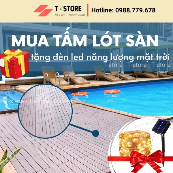 💖 Vỉ Nhựa Lót Sàn 💖 Tấm lát Ban Công, Tấm lát nền Sân Thượng, Sân Vườn Vân Gỗ T-Store Chịu Lực, Chịu Nhiệt Tốt
