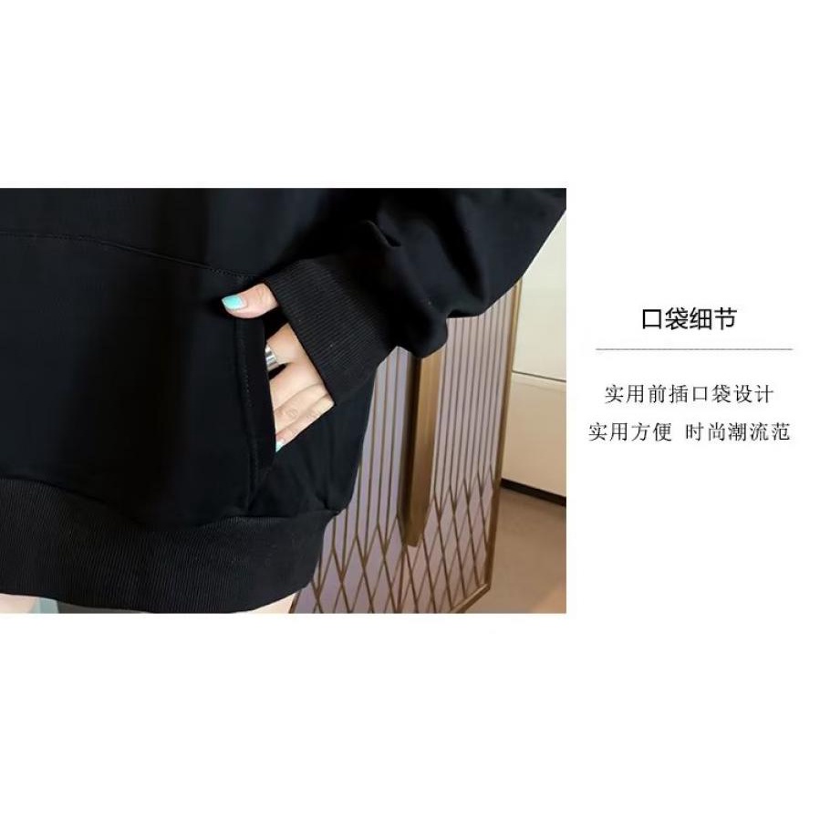 Áo Hoodie Tay Dài Dáng Rộng In Chữ Phong Cách Mỹ Thời Trang Mùa Thu Cho Nam Và Nữ 110kg m-5xl