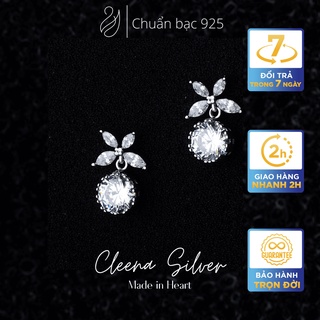 Khuyên tai bạc nữ bạc 925 Cleena Silver, Bông tai nữ phong cách Hàn Quốc Le Miel Earrings T14KT123