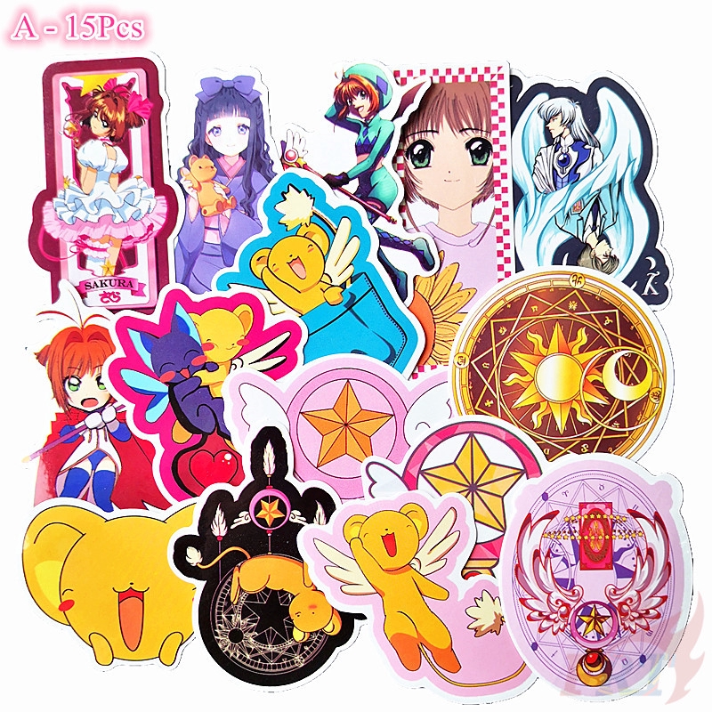 Bộ 15/52 miếng sticker hình thẻ bài Kinomoto Sakura LI SYAORAN CERBERUS trong phim anime Card Captor SAKURA Series 03