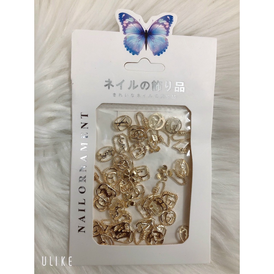 Charm trang trí GIÁ RẺ móng tay, 1 bịch mix lộn xộn 2 màu vàng và bạc, mẫu mã đa dạng đơn giản dễ sử dụng