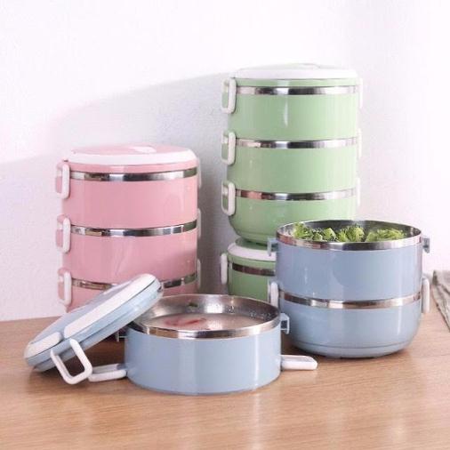 Hộp đựng cơm lúa mạch 3 tầng