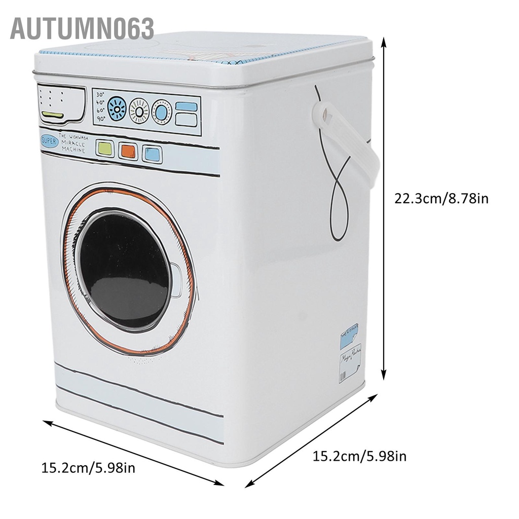 Bột giặt Hộp kim loại đựng đồ bằng Dung tích lớn bột để Viên Màu xanh Autumn063