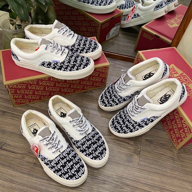 GIÀY THỂ THAO NAM NỮ GIÀY SNEAKER TUPU VAN.S FOG CHỮ ĐỘC LẠ TRẮNG ĐEN FEOR OF QOD