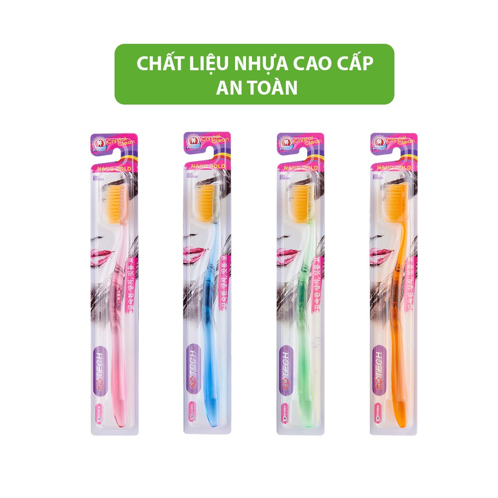 Bàn chải đánh răng EQ Tech CRYSTAL CLEAN bàn chải lông mềm công nghệ Hàn Quốc diệt khuẩn khử mùi hôi cán nhựa cao cấp