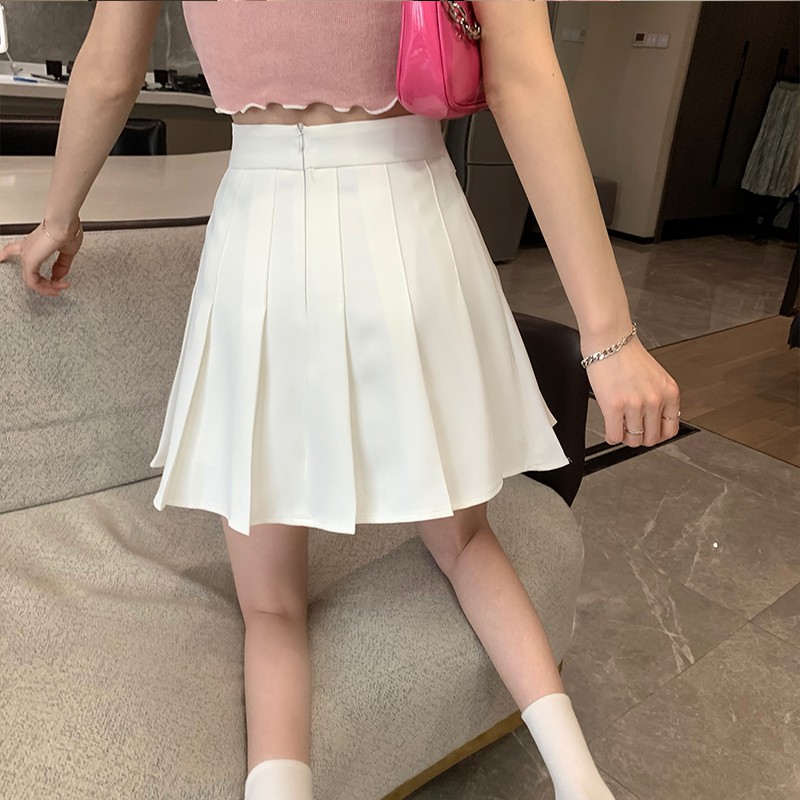 Hundreds Of Show Slim Skirts Women's Summer White Skirt Design Is Irregular A Word Pleated Skirts Miss Jk Skirt