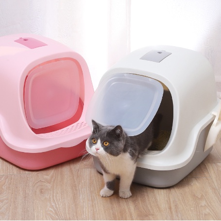 Nhà vệ sinh có nắp kín cho mèo, size to, tặng kèm xẻng