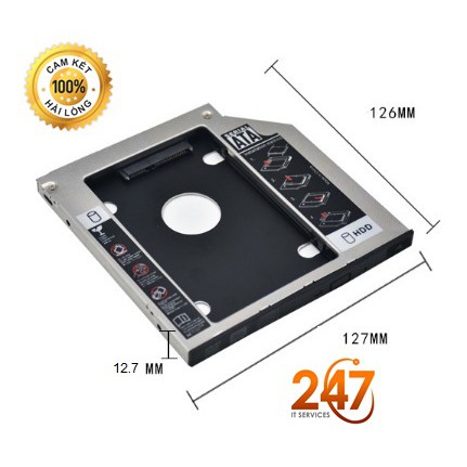 Khay Ổ Cứng Laptop Caddy Bay Dày 12.7mm Chuẩn SATA 3.0 Xịn