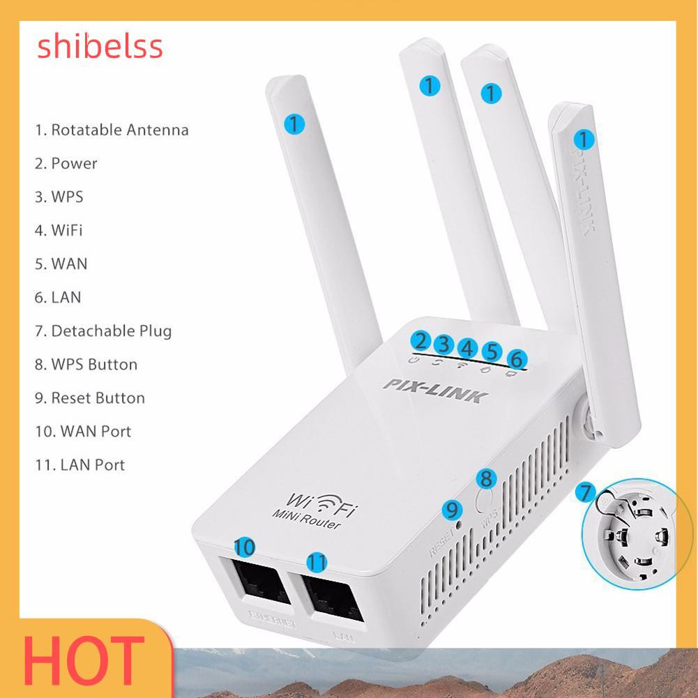 Bộ Khuếch Đại Tín Hiệu Wifi Shibelss Pixlink 300mbps Wr09