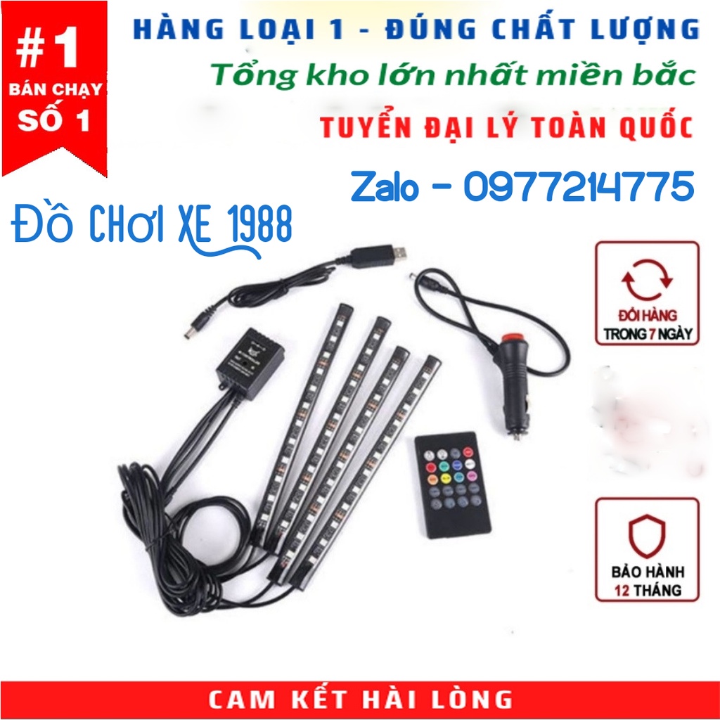 Hàng Chính Hãng Đèn led gầm ghế oto cảm biến đổi màu theo nhạc, có điều khiển