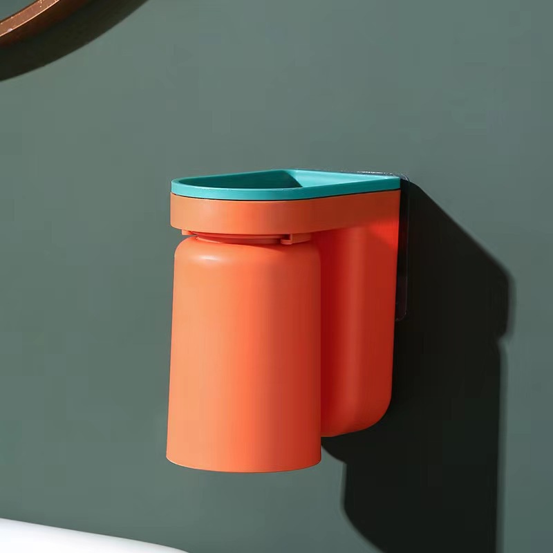 Giá Đựng Bàn Chải Kem Đánh Răng Kèm Cốc Súc Miệng Dán Tường