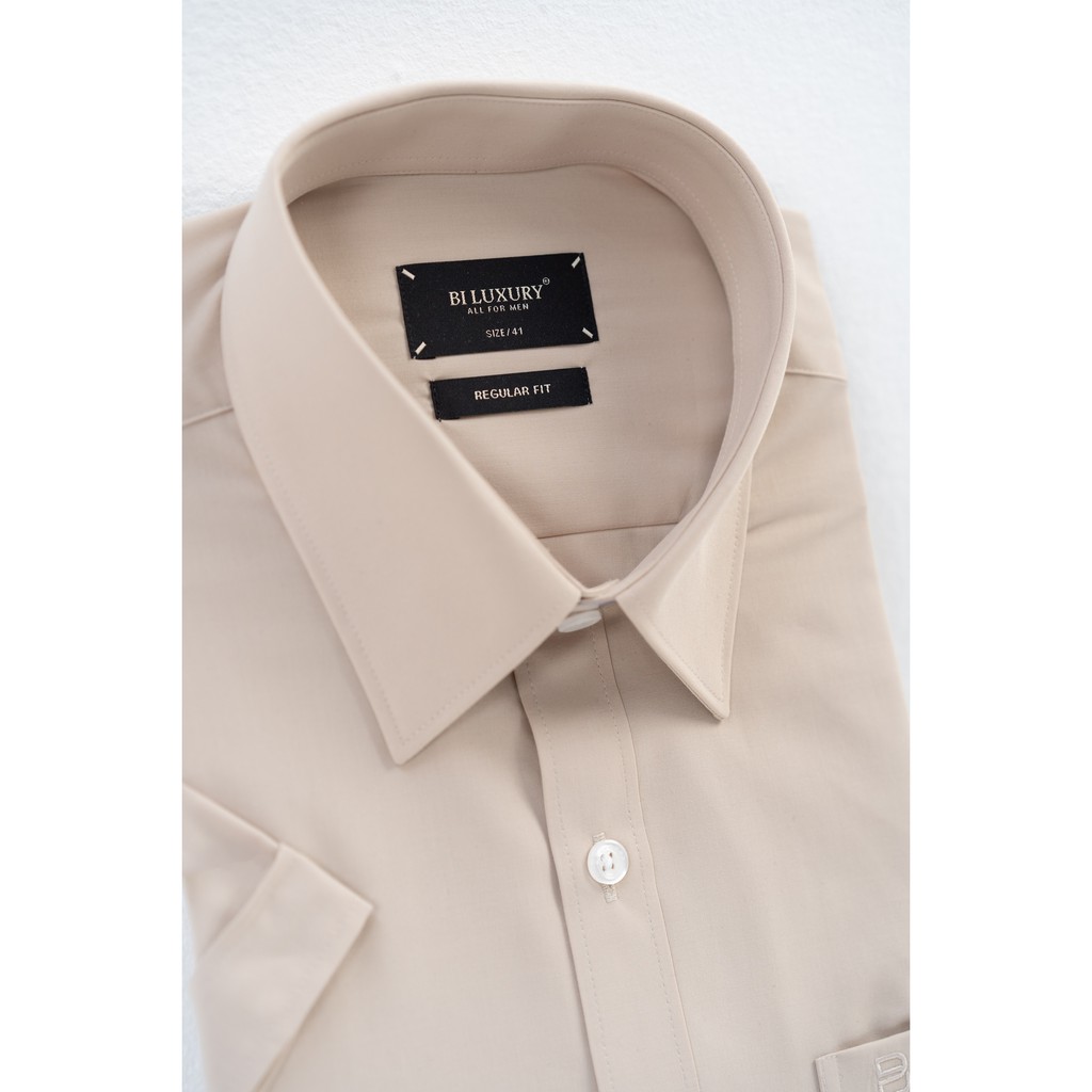 Áo sơ mi nam ngắn tay BILUXURY chất vải kháng khuẩn  thiết kế trẻ trung chuẩn form 4SMCB005BEV | BigBuy360 - bigbuy360.vn