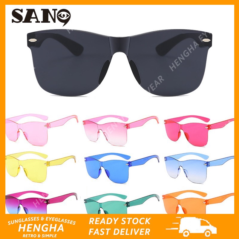 Kính mát không gọng đầy màu sắc dễ thương UV400 cho nam và nữ