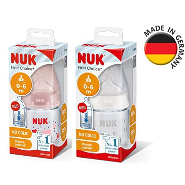 Bình sữa Nuk nhựa cổ rộng 150ml/300ml-  Đức