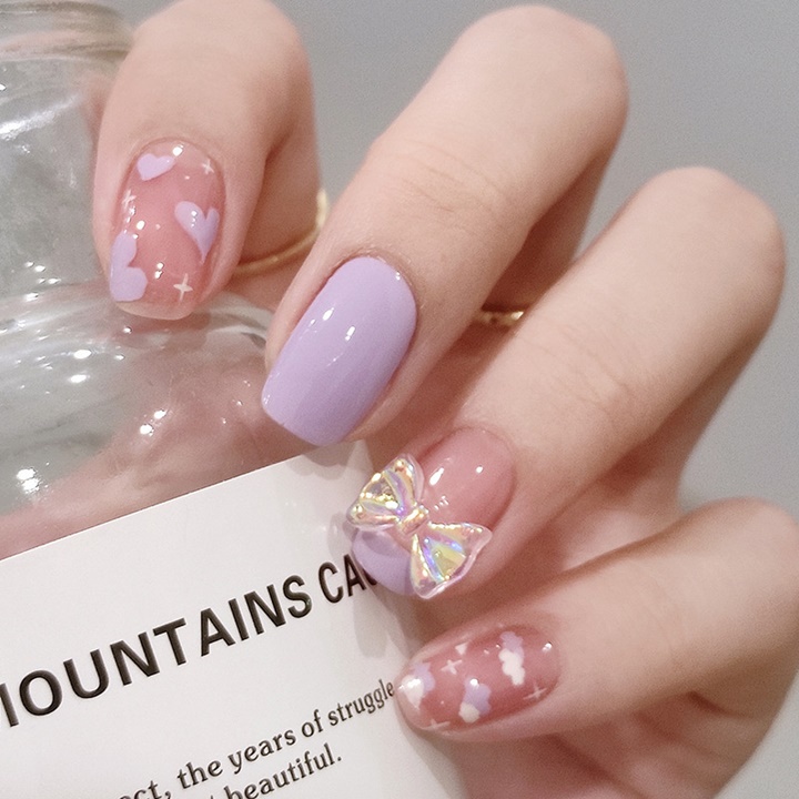 Túi 50 Charm Nail Nơ Màu Thạch 7 Màu, Phụ Kiện Nail - Vani Store
