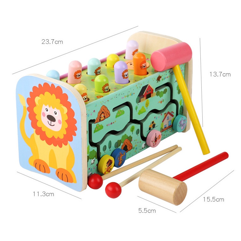 [ ĐỒ CHƠI 3IN1] Đồ Chơi Đập Chuột Kèm Đàn Xylophone 3in1 Bằng Gỗ Cho Bé Phát Triển Trí Tuệ