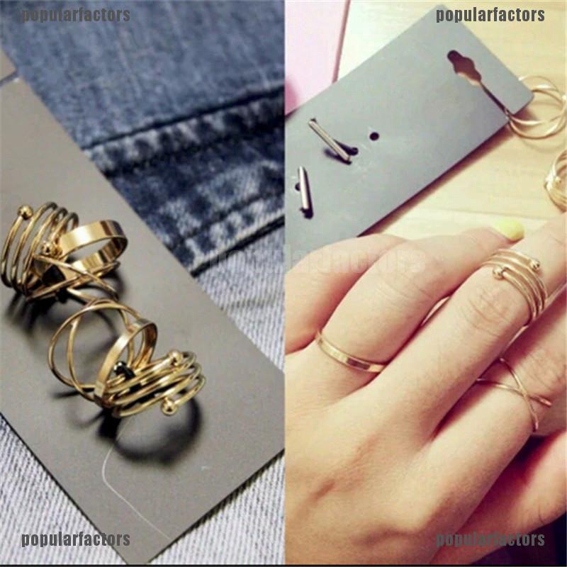 Set 6 Nhẫn Hợp Kim Phong Cách Punk Cá Tính