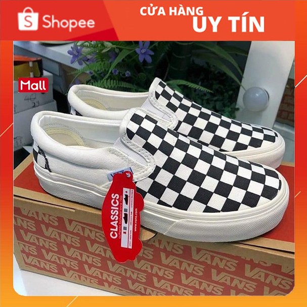 Giày vans vault caro  (Checkerboard Slip On) bản Trung ảnh trực tiếp full box ,bill