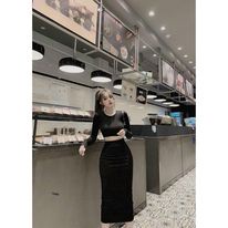 Chân váy ôm dáng dài thun xịn