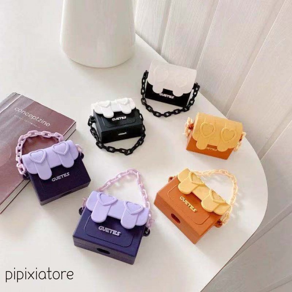 Vỏ bọc bảo vệ hộp sạc tai nghe bluetooth silicone thiết kế kiểu túi xách thích hợp cho Airpods 1/ 2 Pro 3