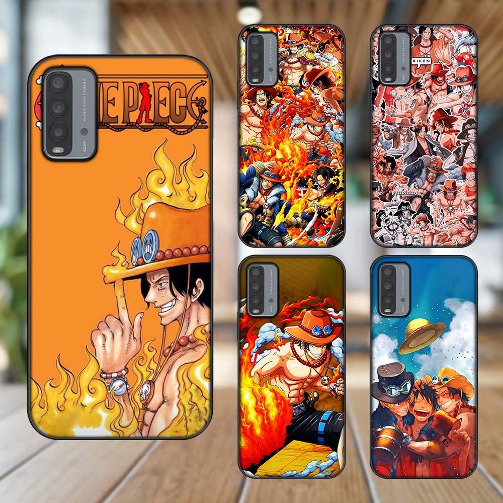 Ốp lưng Xiaomi Redmi 9T viền đen in hình Ace One Piece
