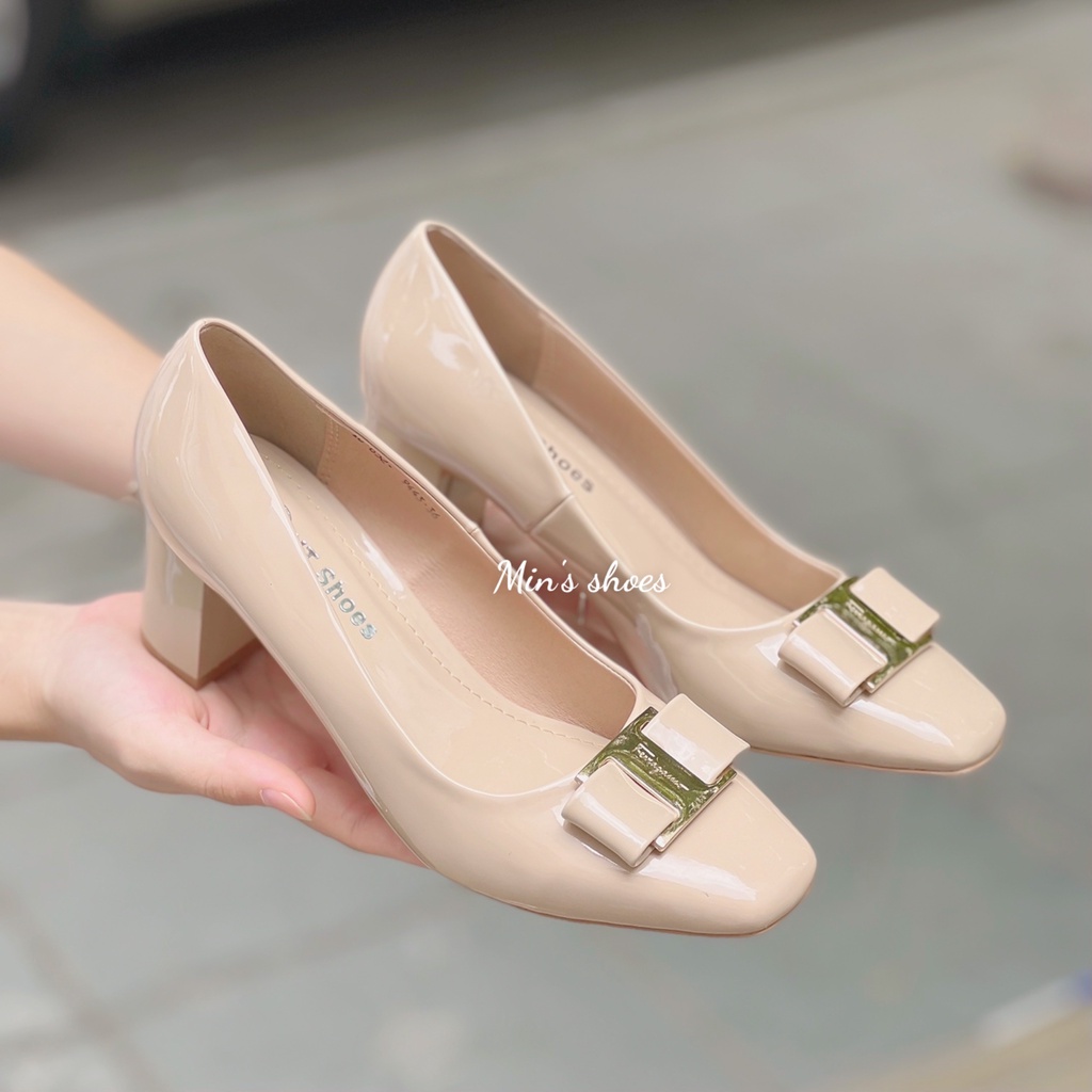 Min's Shoes - Giày Gót Vuông Da Mềm Cao Cấp VN113