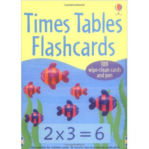 Flashcard - Thẻ học toán bằng tiếng Anh: Times tables flashcards