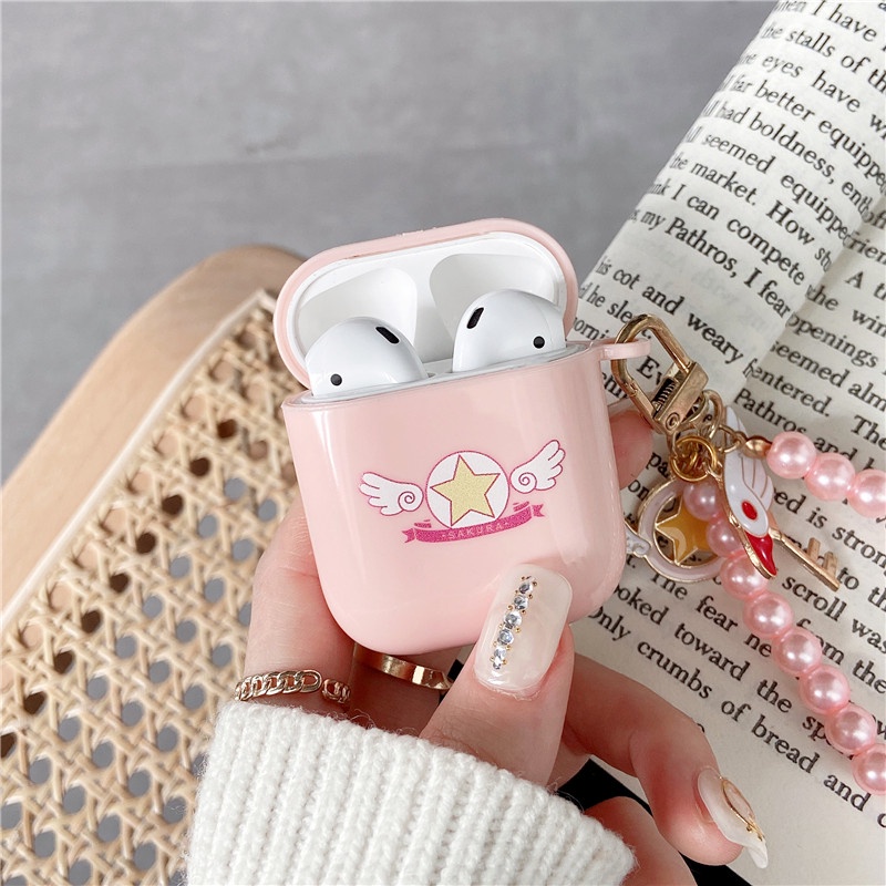Vỏ Bảo Vệ Hộp Sạc Tai Nghe Airpods Pro 1/2 Kết Nối Bluetooth Không Dây Màu Hồng Nhạt