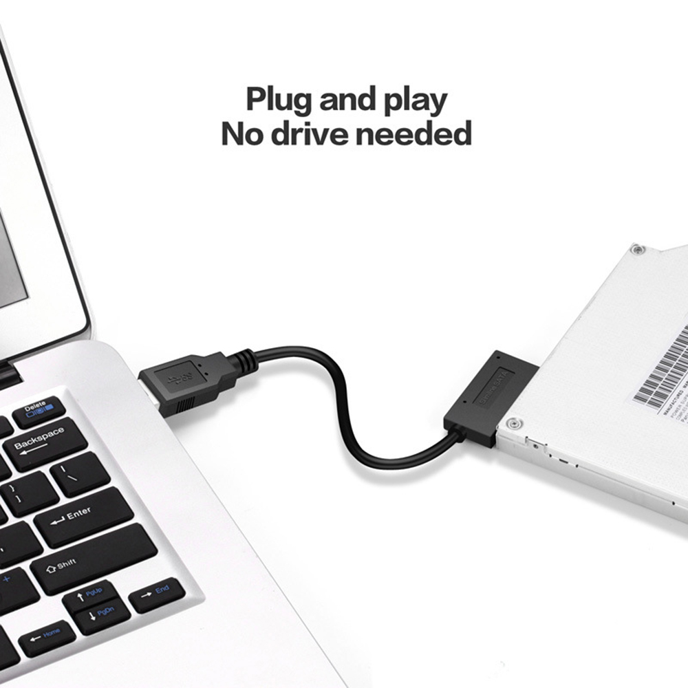 Cáp Chuyển Đổi Cổng Usb 3.0 Sang Sata 13pin Cho Ổ Cứng Laptop Cd / Dvd Rom Chất Lượng Cao