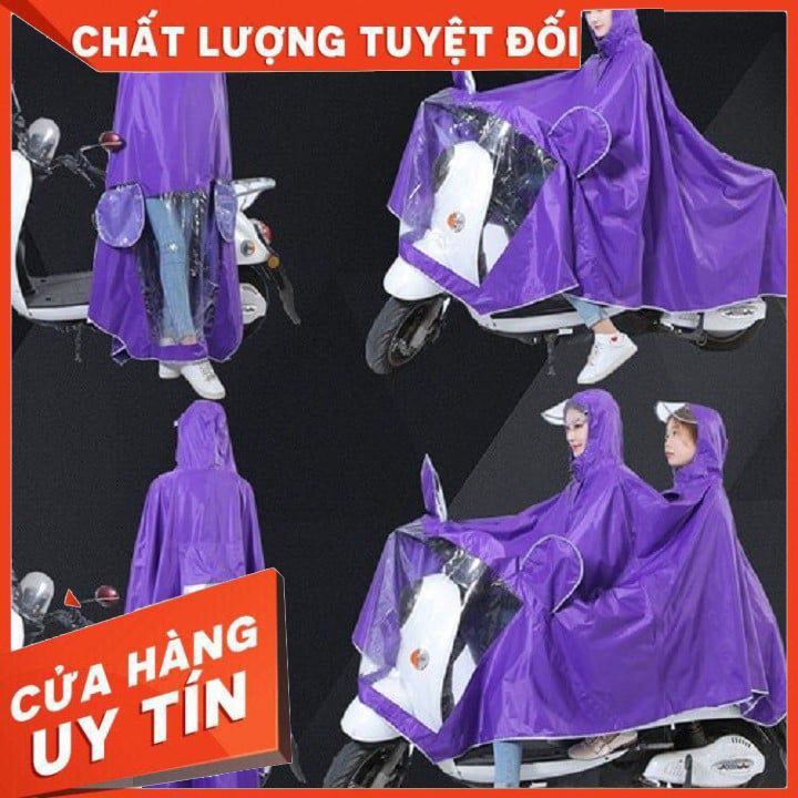 Áo mưa 2 đầu kích thước to nhất có kính che chắn mặt [XẢ KHO]