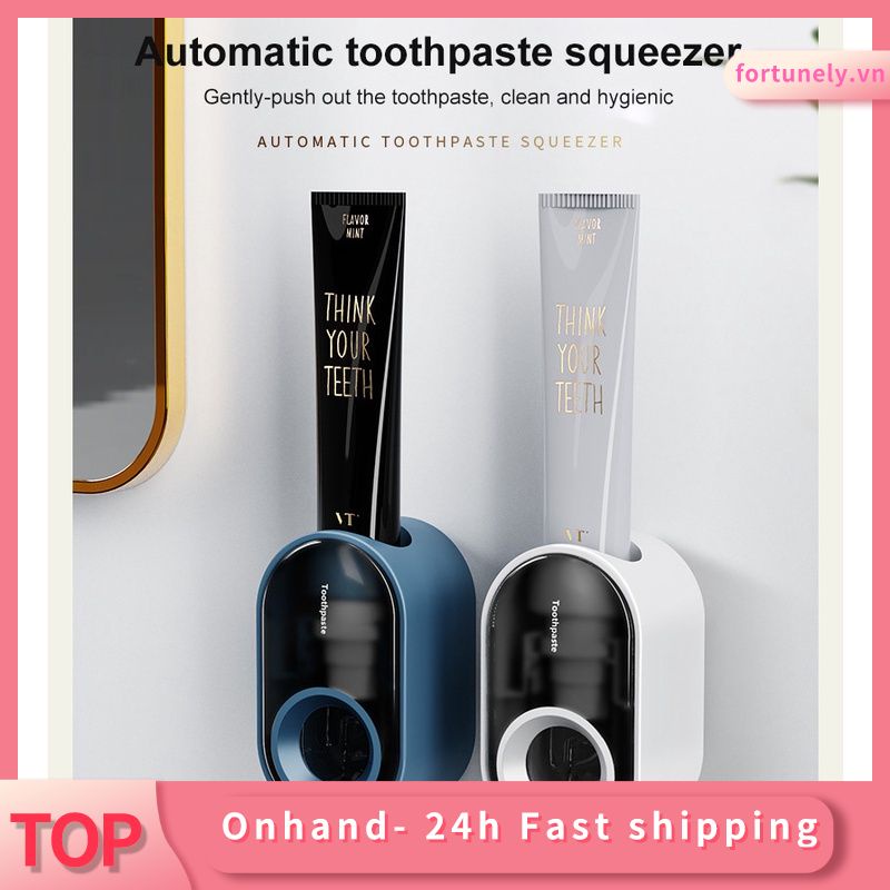 Convenient wall-mounted automatic toothpaste squeezer for families with color options
