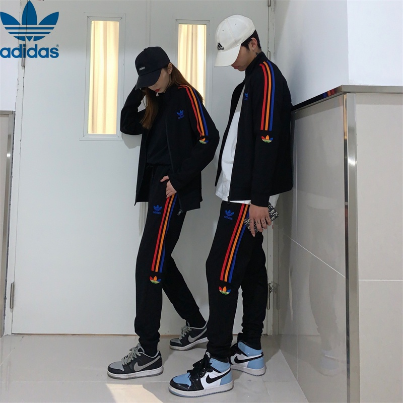 Set Áo Khoác Và Quần Dài Thêu Họa Tiết Adidas Thời Trang Cho Cặp Đôi