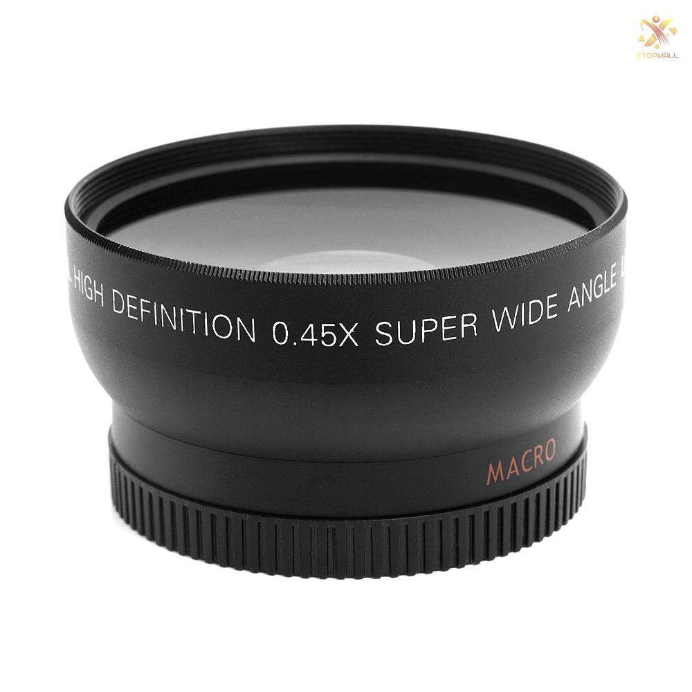 E&amp;T HD 52MM 0.45x Wide Angle Lens with Macro Lens for Canon Nikon Sony Pentax 52MM DSLR Camera