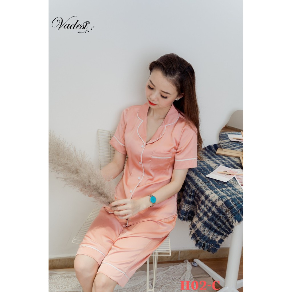 [Chính Hãng] Bộ Pijama Lụa, Bộ Lửng Nữ - Vadesi , Thời Trang Nữ, Bộ Mặc Nhà Nữ Mùa Hè, Đồ Bộ, Đồ Ngủ Đẹp,