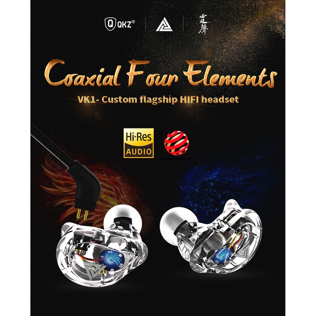 Tai Nghe Nhét Tai QKZ VK1 4DD HIFI DJ Monito Chống Ồn Chất Lượng Cao