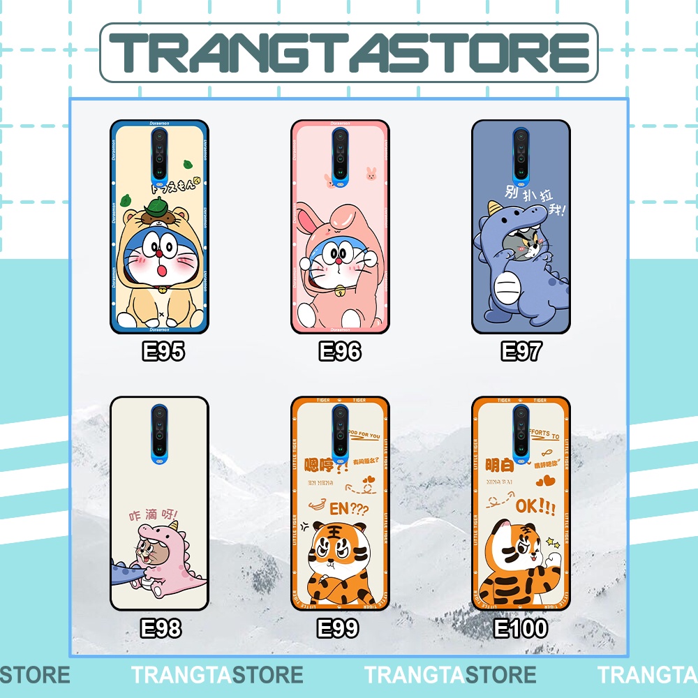 Ốp Xiaomi Redmi K20 / K20 Pro / K30 / K30 5G in hình cặp đôi doremon, hổ, khủng long dễ thương