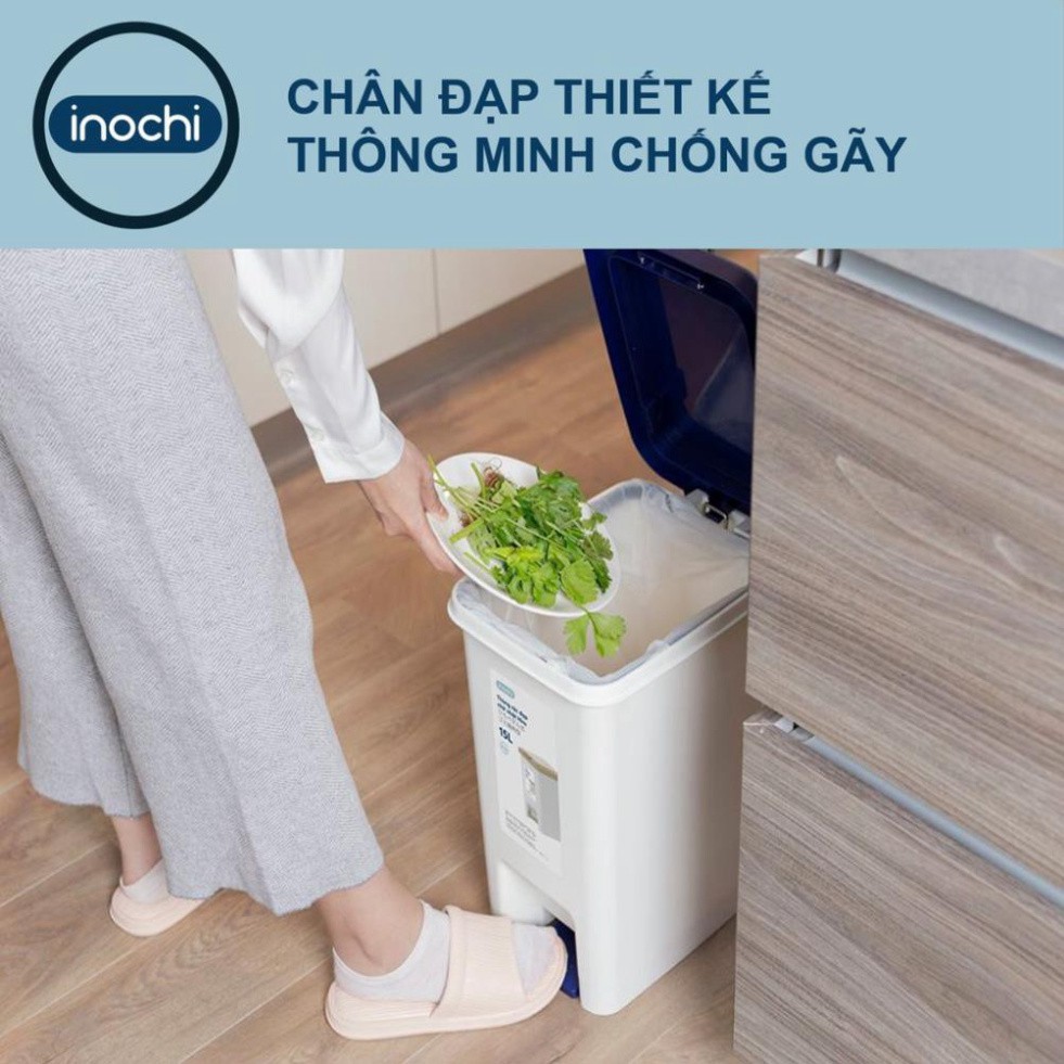 [4 size] Thùng Rác Nhựa Đạp Chân Nắp Đậy Chữ Nhật HIRO INOCHI  Làm Sọt Rác Văn Phòng , Gia Đình