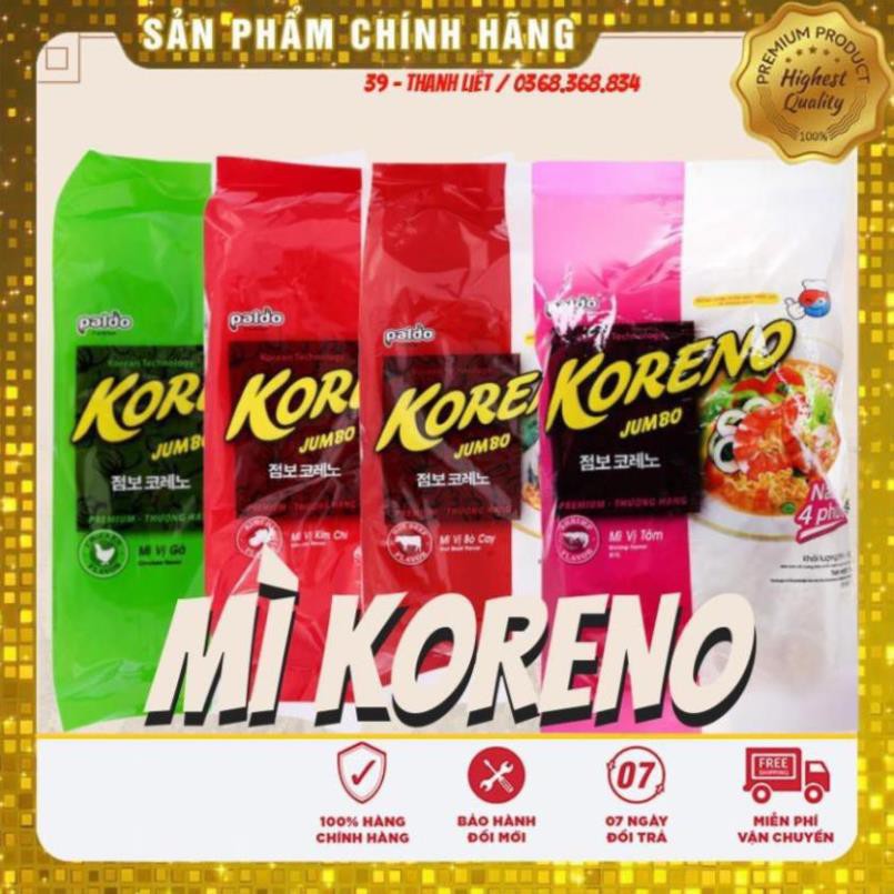 MÌ KORENO JUMBO HÀN QUỐC 1KG GÀ - TÔM - BÒ CAY - KIM CHI