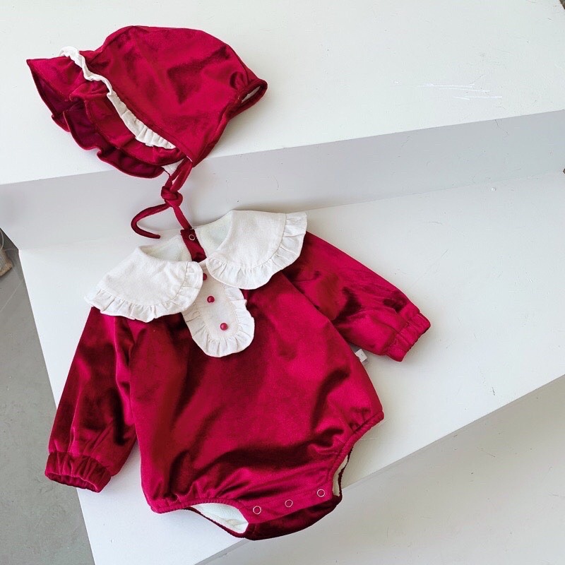 Tổng hợp body nhung đỏ cho bé