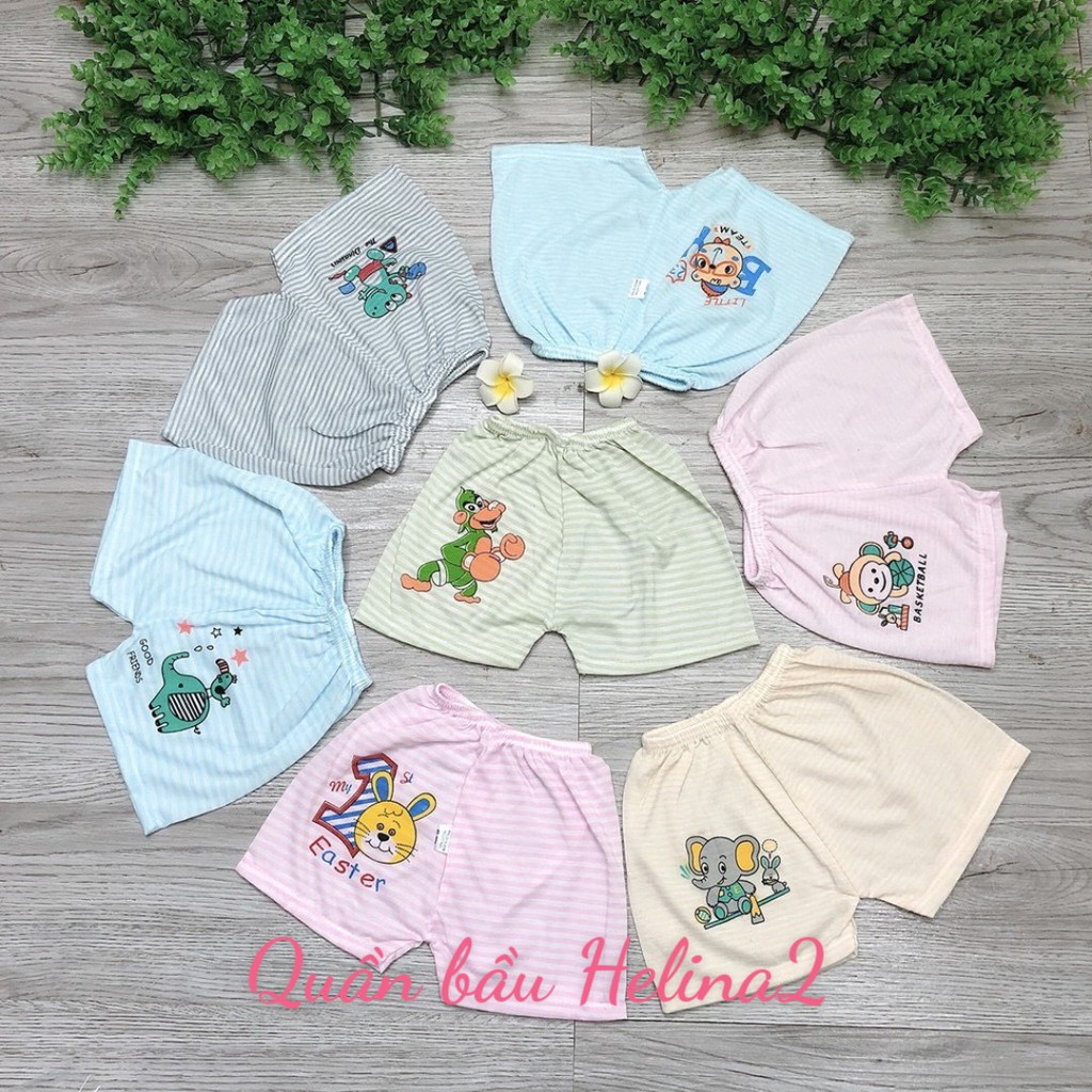 Quần đùi CHẤT COTTON KẺ cho bé trai và bé gái siêu thoáng mát