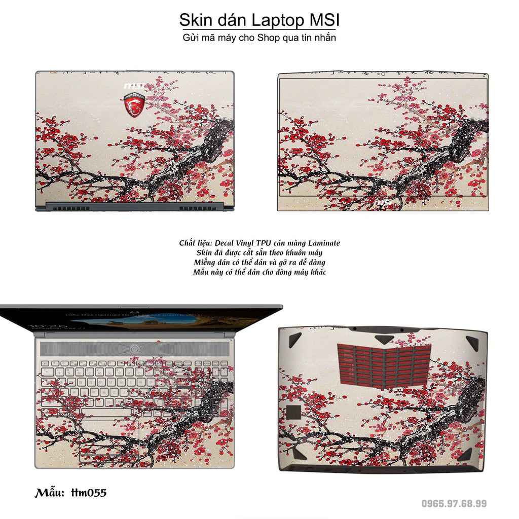 Skin dán Laptop MSI in hình Tranh thủy mặc _nhiều mẫu 3 (inbox mã máy cho Shop)